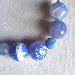 Blue Crackle Agate Bracelet With Magnetic Closure